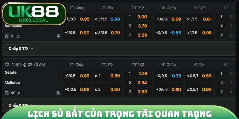 Cách Soi Kèo Thẻ Phạt - Bí Quyết Đọc Vị Nhà Cái Trong 5 Phút 3 Lịch sử bắt của trọng tài chính vô cùng quan trọng
